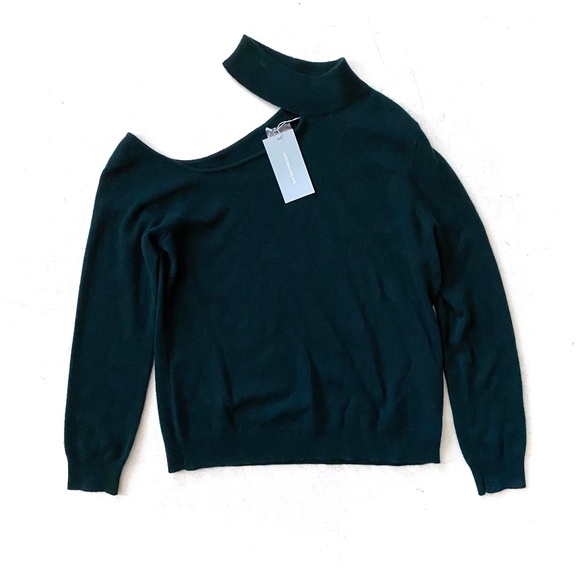 ANTONIO MELANI Sweaters - Antonio Melani Nwt Forest Green Tina Cut Out Turtleneck Cashmere Sweater XL